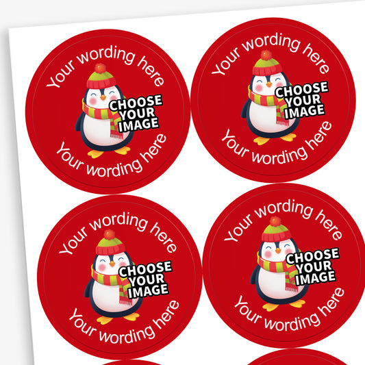 35 Design Your Own Christmas Stickers - 37mm