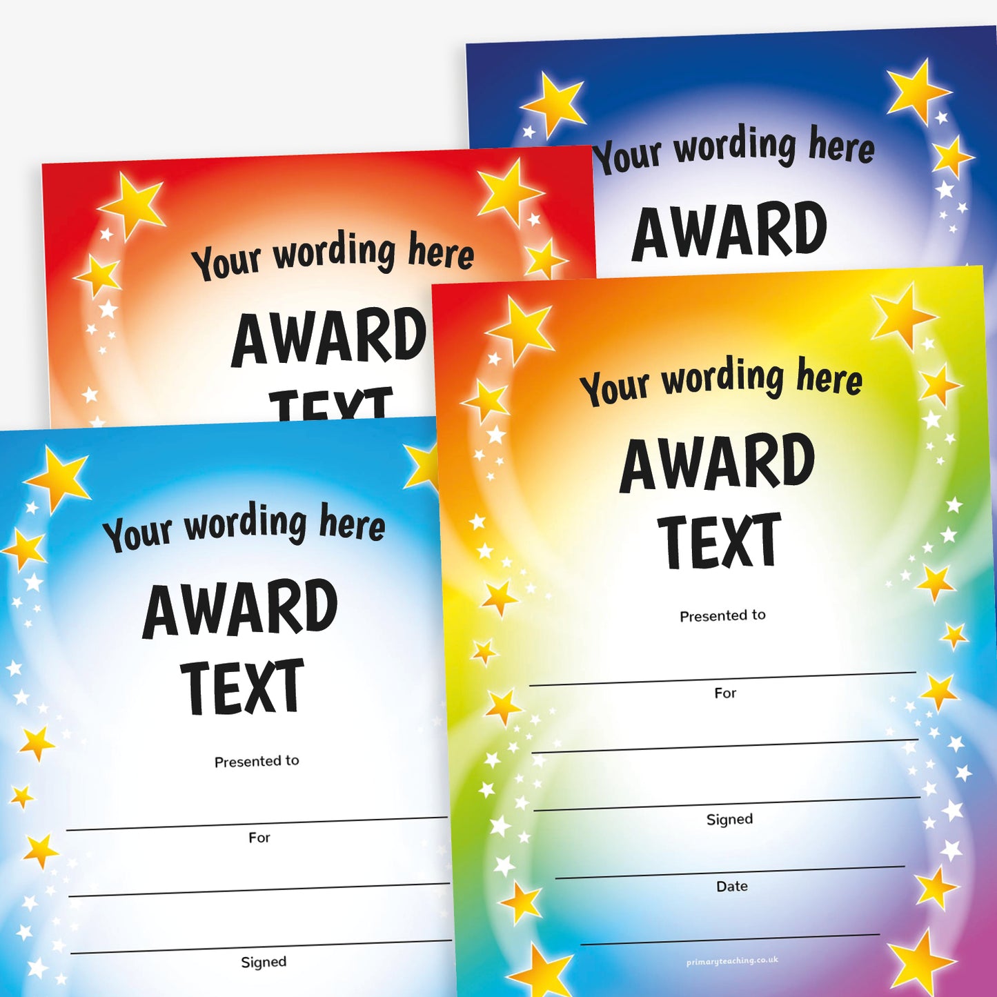 20 Design Your Own Star Certificates - A5