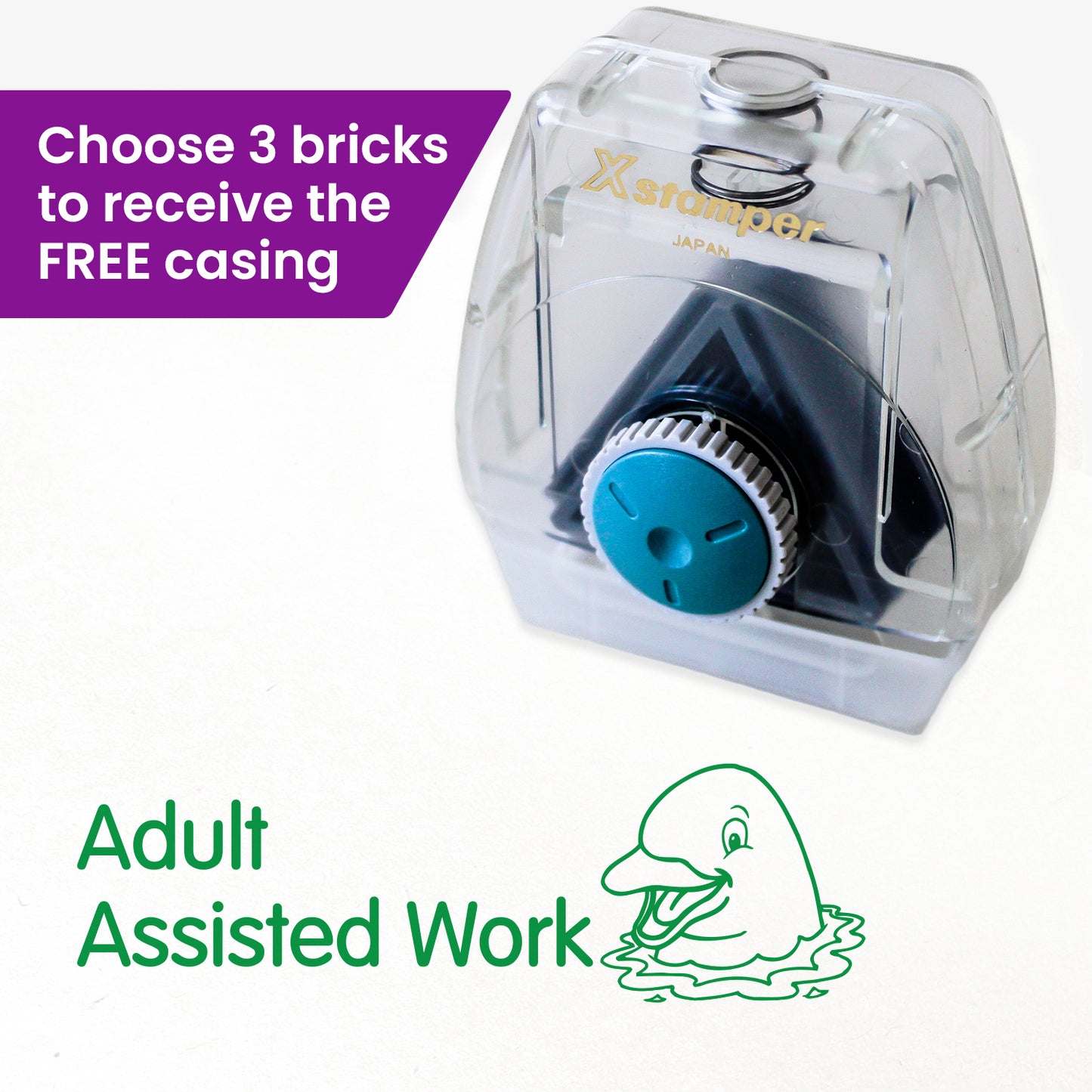 Adult Assisted Work Dolphin Twist N Stamp Brick - Green