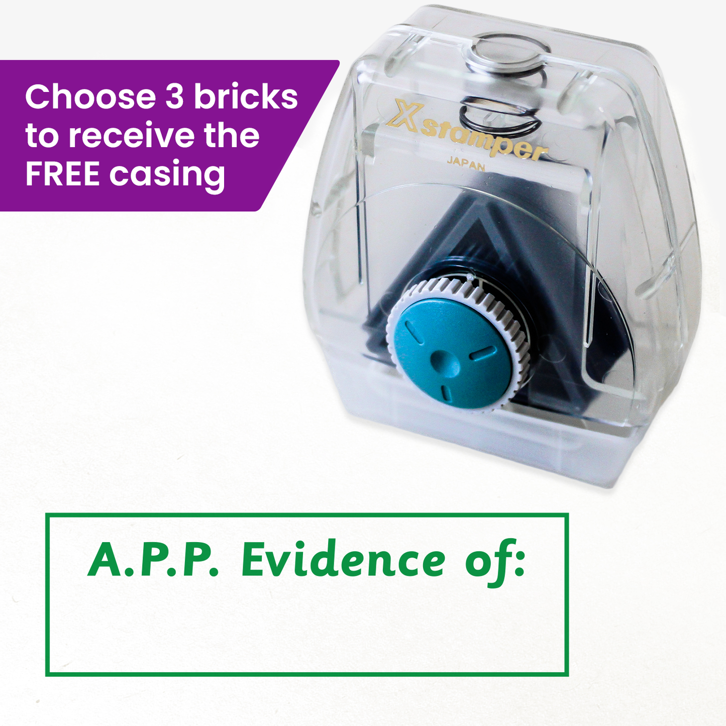 A.P.P. Evidence of: Twist N Stamp Brick - Green